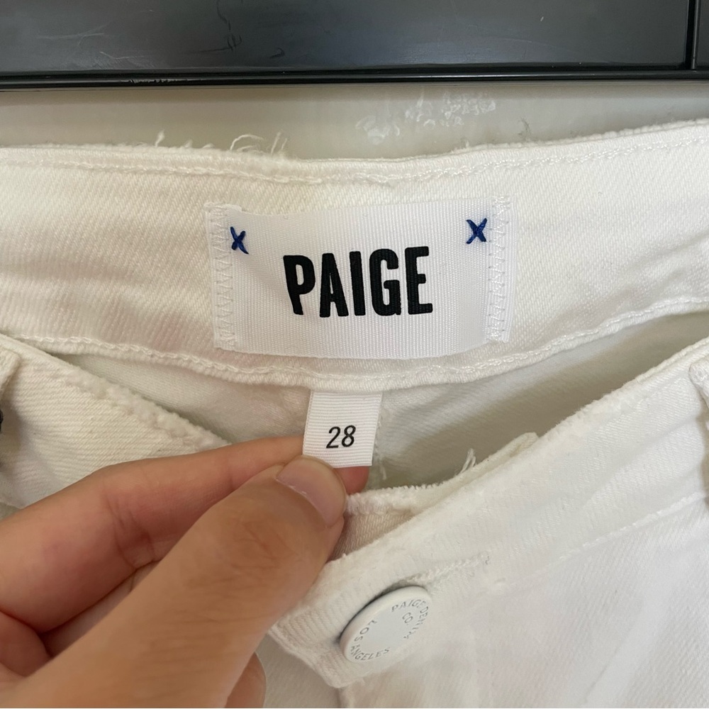 PAIGE Bright White Destructed Jeans - Picture 3 of 7